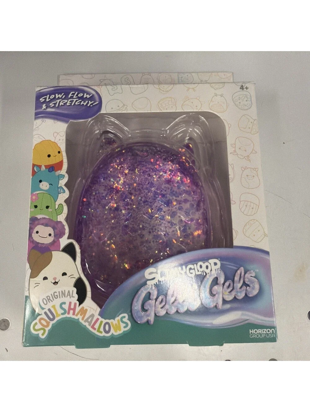 Squishmallows Gelli Gel Glitter Squishy Sensory toy Purple Slow Flow And Stretch